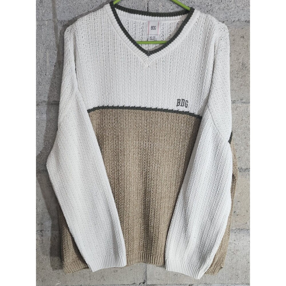 BDG Color Block Long Sleeve Pullover Crew Neck Women's Knitted Sweater Size XS